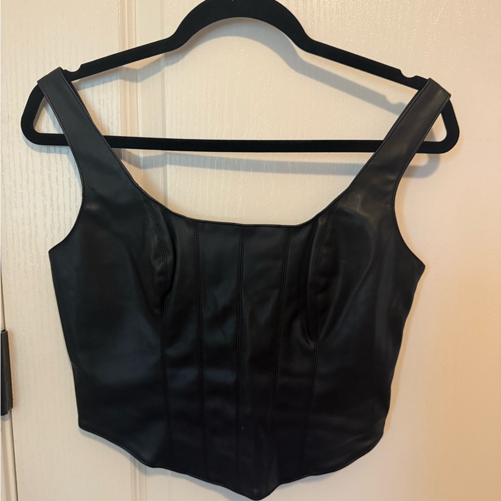 Abercrombie Black Leather Corset
